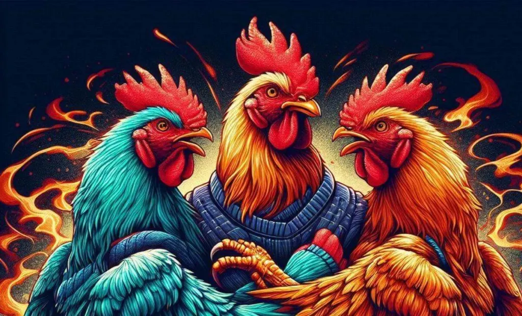 Ba con gà chiến thuần chủng với màu sắc sặc sỡ. Cách nhận diện gà chiến thuần chủng.